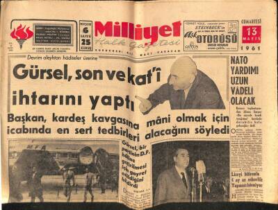 Milliyet Halk Gazetesi 13 Mayıs 1961 - Bulgarlar Bir Türk Güreşçisini Kaçırdı GZ77610 - 1