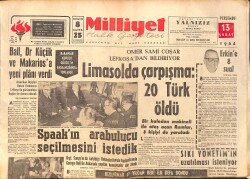 Milliyet Halk Gazetesi 13 Şubat 1964 - Limasolda Çarpışma : 20 Türk Öldü - Bizde Alpay Salgını Var GZ160251 - Gökçekoleksiyon