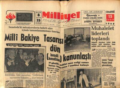 Milliyet Halk Gazetesi 13 Şubat 1965 - Prenses Süreyyanın İlk Filmi Başarısız - Vietnam Krizi İçin Rusya Çare Arıyor GZ121401 - 1
