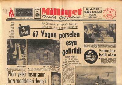Milliyet Halk Gazetesi 13 Temmuz 1967 - AP Grubunun Görüşeceği Porselen Yolsuzluğu 2 Yıl Önceye Dayanıyor GZ88555 - 1