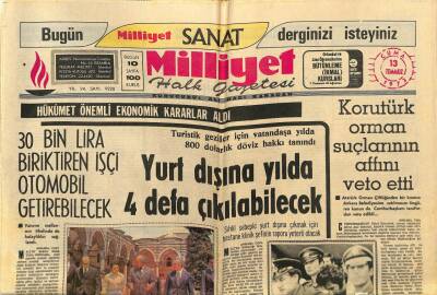 Milliyet Halk Gazetesi 13 Temmuz 1973 - Korutürk Orman Suçlarının Affını Veto Etti GZ79106 - 1