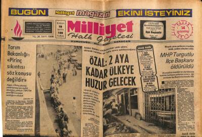 Milliyet Halk Gazetesi 14 Ağustos 1977 - Özal 2 Aya Kadar Ülkeye Huzur Gelecek GZ79078 - 1