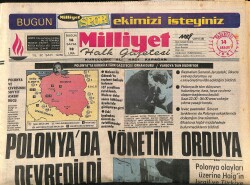 Milliyet Halk Gazetesi 14 Aralık 1981 - Polonya'da Yönetim Orduya Devredildi GZ161015 - Gökçekoleksiyon