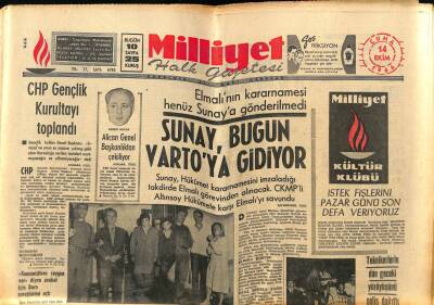 Milliyet Halk Gazetesi 14 Ekim 1966 - Sunay , Bugün Vartoya Gidiyor GZ74411 - 1