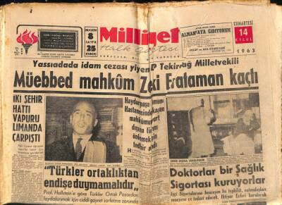 Milliyet Halk Gazetesi 14 Eylül 1963 - Muhterem Nur Bir Fotoğrafçıyı Dövdü - Harb Malülleri , Ömrü Boyunca Kömür Alacak GZ92846 - 1