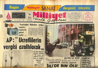Milliyet Halk Gazetesi 14 Eylül 1973 - Denize Kayan Ortaköy Camisine 89 Tane Beton Kazık Çakıldı GZ118732 - 1