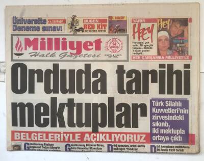 Milliyet Halk Gazetesi 14 Haziran 1994 - Orduda Tarihi Mektuplar GZ7782 - 1