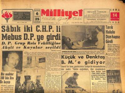 Milliyet Halk Gazetesi 14 Kasım 1958 - Karamanlis Adenauer İle Kavga Etti GZ86812 - 1