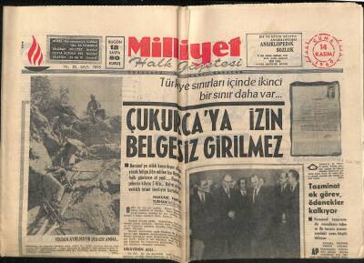 Milliyet Halk Gazetesi 14 Kasım 1969 - Sunay Dün Sovyet Şefleri İle Görüştü - Çukurcaya İzin Belgesiz Girilmez GZ117669 - 1