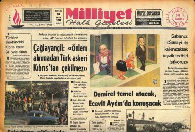 Milliyet Halk Gazetesi 14 Kasım 1976 - Okyanusta Batan Zeki Şilebinin Personeli Dün Yurda Döndü GZ85755 - 1