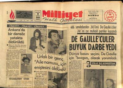 Milliyet Halk Gazetesi 14 Mart 1967 - De Gaullecüler Büyük Darbe Yedi GZ88486 - 1
