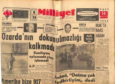 Milliyet Halk Gazetesi 14 Mayıs 1963 - Özardanın Dokunulmazlığı Kalkmadı GZ79083 - 1