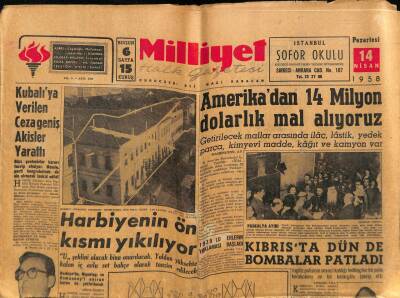 Milliyet Halk Gazetesi 14 Nisan 1958 - Amerikadan 14 Milyar Dolarlık Mal Alıyoruz GZ74565 - 1