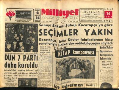 Milliyet Halk Gazetesi 14 Şubat 1961 - Ordudan Kara Kazan Kalkıyor GZ76151 - 1