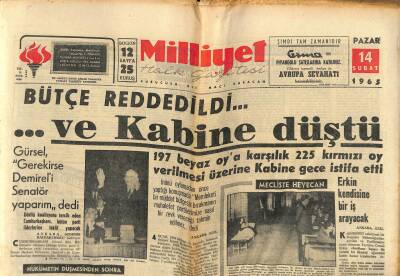 Milliyet Halk Gazetesi 14 Şubat 1965 - Sylvie Vartan Hallidayden Vazgeçti - İranda Depremden 20 Kişi Öldü GZ121402 - 1