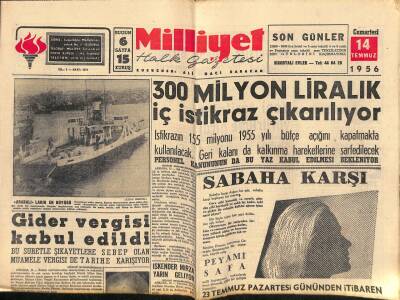 Milliyet Halk Gazetesi 14 Temmuz 1956 - Dünya Güzeli Seçimi Başladı - İskender Mirza Yarın Geliyor GZ118267 - 1
