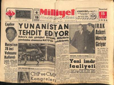 Milliyet Halk Gazetesi 15 Ekim 1956 - Türk-İran Yolları Birbirine Bağlanacak GZ88733 - 1