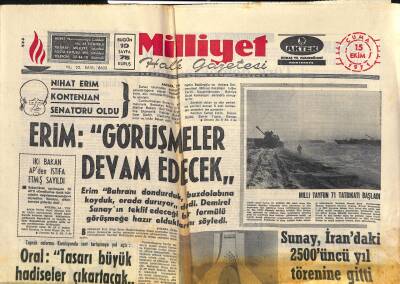 Milliyet Halk Gazetesi 15 Ekim 1971 - Sunay , İrandaki 2500. Yıl Törenine Gitti GZ118287 - 1