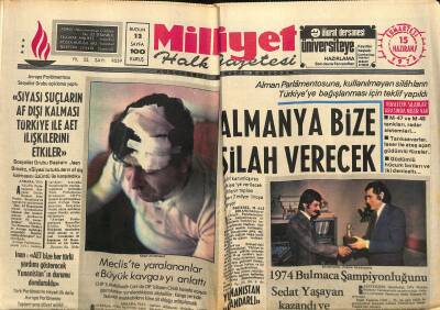 Milliyet Halk Gazetesi 15 Haziran 1974 - Almanya Bize Silah Verecek - ABD Firması , TPAOya Petrol Arama Gemisi Vermekten Vazgeçiyor GZ117785 - 1