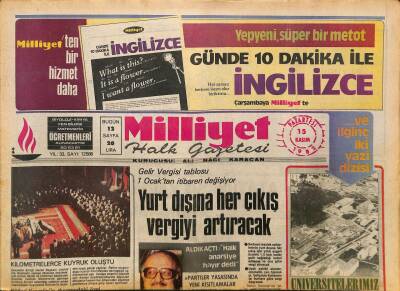 Milliyet Halk Gazetesi 15 Kasım 1982 - Kastelli Bugün Tekrar Yargıç Önüne Çıkıyor - Yurt Dışına Her Çıkış Vergiyi Artıracak GZ127629 - 1