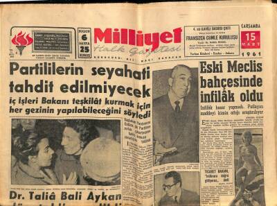 Milliyet Halk Gazetesi 15 Mart 1961 - Belinda Lee Bir Otomobil Kazasında Öldü GZ76226 - 1