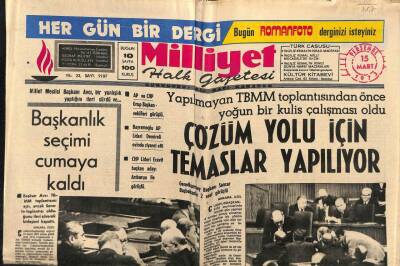 Milliyet Halk Gazetesi 15 Mart 1973 - Başkanlık Seçimi Cumaya Kaldı GZ79170 - 1