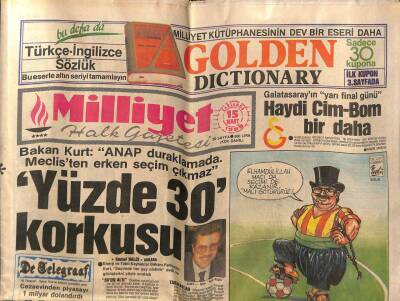 Milliyet Halk Gazetesi 15 Mart 1989 - Bakan Kurt ANAP Duraklamada . Meclisten Erken Seçim Çıkmaz GZ76831 - 1