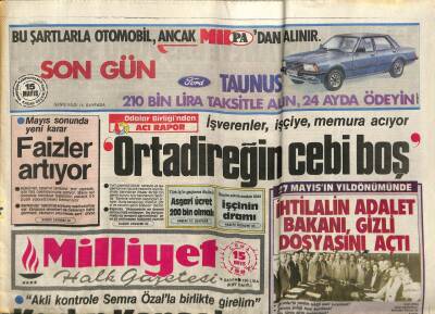 Milliyet Halk Gazetesi 15 Mayıs 1987 - İstanbulda Olimpiyat Kavgası GZ62749 - 1