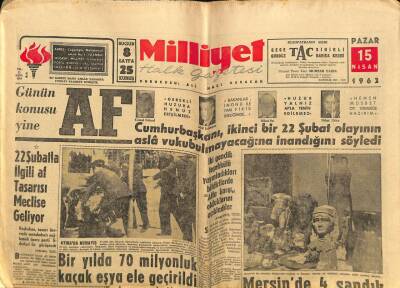 Milliyet Halk Gazetesi 15 Nisan 1962 - Yul Brynner , Camide Kuran-ı Kerim Dinledi GZ74535 - 1