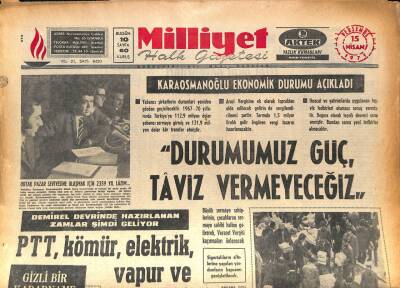 Milliyet Halk Gazetesi 15 Nisan 1971 - Robert Kolej Yatakhanesinde Bomba Patladı GZ85912 - 1