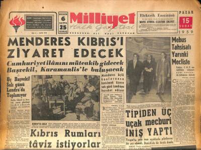 Milliyet Halk Gazetesi 15 Şubat 1959 - Dullesde Kanser Olduğu Açıklandı GZ86066 - 1