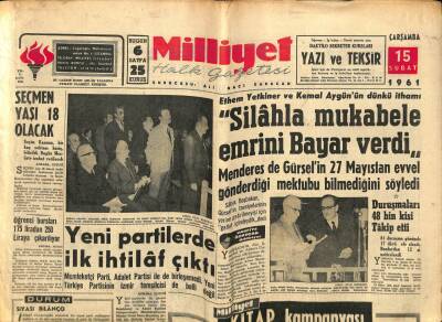 Milliyet Halk Gazetesi 15 Şubat 1961 - Türkiyenin Dış Borcu Azalıyor GZ76152 - 1