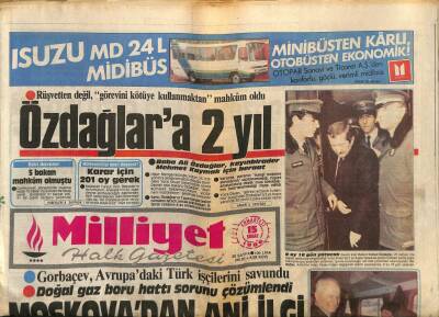 Milliyet Halk Gazetesi 15 Şubat 1986 - Gorbaçev , Avrupadaki Türk İşçilerini Savundu GZ83731 - 1