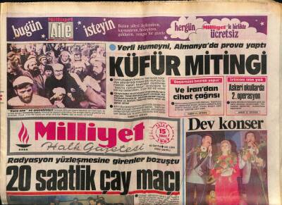 Milliyet Halk Gazetesi 15 Şubat 1987 - Yerli Humeyni , Almanyada Prova Yaptı GZ62446 - 1