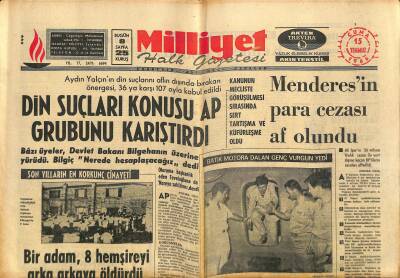 Milliyet Halk Gazetesi 15 Temmuz 1966 - Brigitte Bardot , Süreyyanın Sevgilisi İle Evlendi - Menderesin Para Cezası Af Olundu GZ118233 - 1