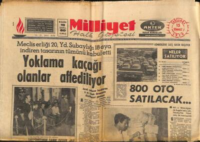 Milliyet Halk Gazetesi 15 Temmuz 1970 - Bakanlar Kurulu Katsayıyı 7 Olarak Kabul Etti GZ92634 - 1