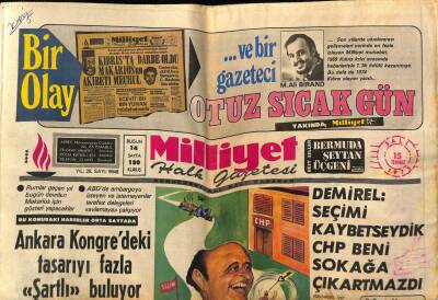Milliyet Halk Gazetesi 15 Temmuz 1975 - ODTÜde Sınavlar Olaysız Başladı GZ70558 - 1