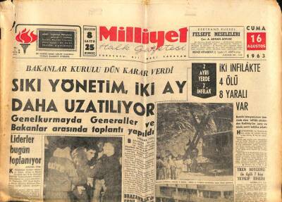 Milliyet Halk Gazetesi 16 Ağustos 1963 - Semiha Polatın , Kalp Ameliyatı Başarılı Oldu GZ81992 - 1