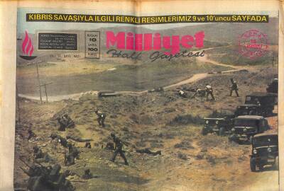 Milliyet Halk Gazetesi 16 Ağustos 1974 - Magosaya Girdik Lefkeye Gidiyoruz GZ118414 - 1
