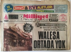 Milliyet Halk Gazetesi 16 Aralık 1981 - Irakın Beyrut Elçiliğinde Patlama 25 Ölü, Yunanistan Kıbrısa Birlik Ve Asker Gönderdi GZ16192 - 2