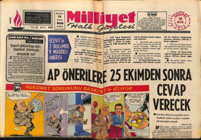 Milliyet Halk Gazetesi 16 Ekim 1974 - Türklere Eroin Yapımını Öğretmeye Gelen 5 Avusturyalı Yakalandı GZ88920 - 1