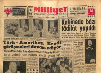 Milliyet Halk Gazetesi 16 Eylül 1955 - Para Fonu Kongresi Bugün Kapanıyor GZ81230 - 1
