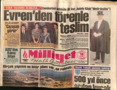 Milliyet Halk Gazetesi 16 Eylül 1989 - ABDden Kıbrıs İhtarı GZ73896 - 1