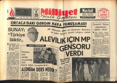 Milliyet Halk Gazetesi 16 Haziran 1966 - Sirkeci-Eminönü Arası Yıkılıyor - Alevilik İçin MP Gensoru Verdi GZ121488 - 1