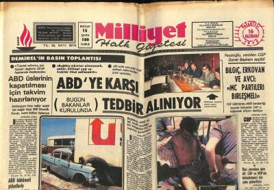 Milliyet Halk Gazetesi 16 Haziran 1975 - ABD Üslerinin Kapatılması İçin Takvim Hazırlanıyor - Genel Grev İzmirde Bu Sabah Başlıyor GZ118624 - 1