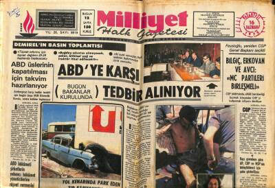 Milliyet Halk Gazetesi 16 Haziran 1975 - ABD Üslerinin Kapatılması İçin Takvim Hazırlanıyor GZ67922 - 1