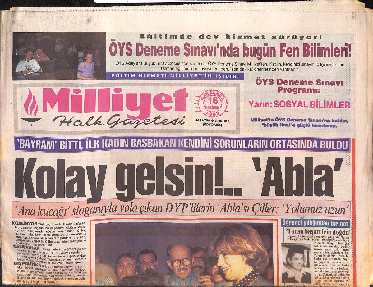 Milliyet Halk Gazetesi 16 Haziran 1993 - Sabancı Villaları Yutuyor - SHP'den İtiraz Var GZ132906 - 1