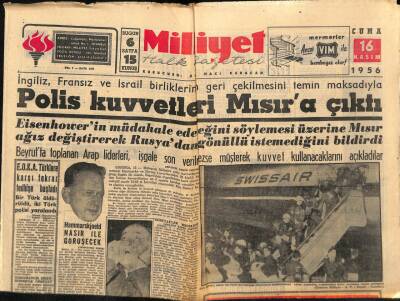 Milliyet Halk Gazetesi 16 Kasım 1956 - Puşkaş Ve 36 Arkadaşı Meksikaya İltica Ediyor GZ88720 - 1