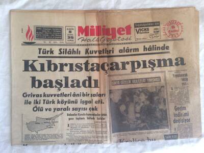 Milliyet Halk Gazetesi 16 Kasım 1967 - Kıbrısta Çarpışma Başladı GZ73747 - 1