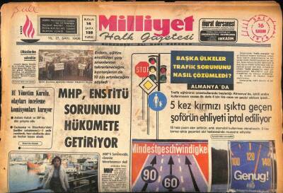 Milliyet Halk Gazetesi 16 Kasım 1976 - İÜ Yönetim Kurulu , Olayları İnceleme Komisyonları Kuruyor GZ85567 - 1